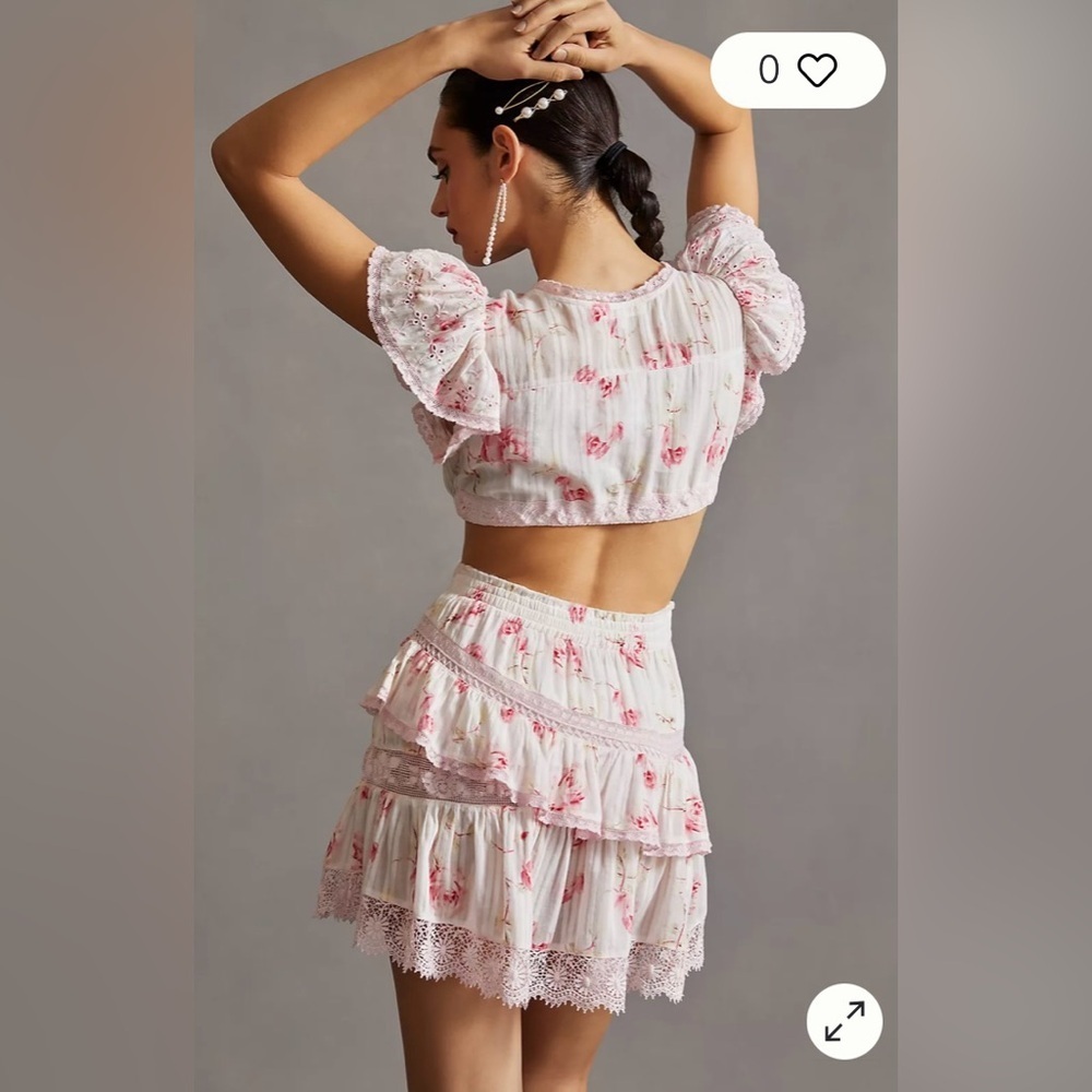 LoveShackFancy Audrina Cutout Ruffled Mini Dress - Picture 12 of 12